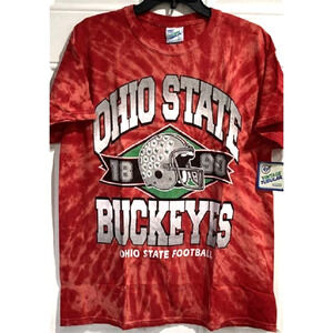 NCAA Ohio State Buckeyes Tri Dye T Shirt L Red Vintage Mens Tee Large New